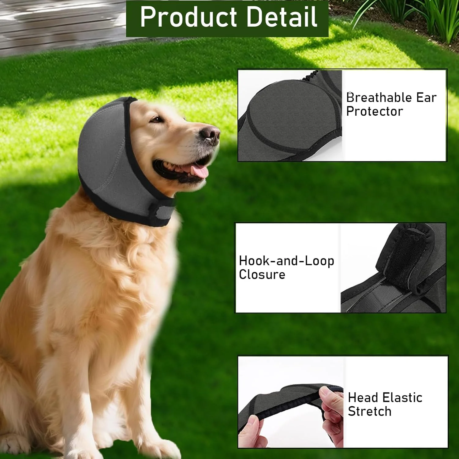 گوشی سگ، پوشش محافظ گوش سگ برای کاهش اضطراب، مناسب برای حمام، شنا، آرایش، رعد و برق و آتش بازی (صورتی، سایز کوچک)