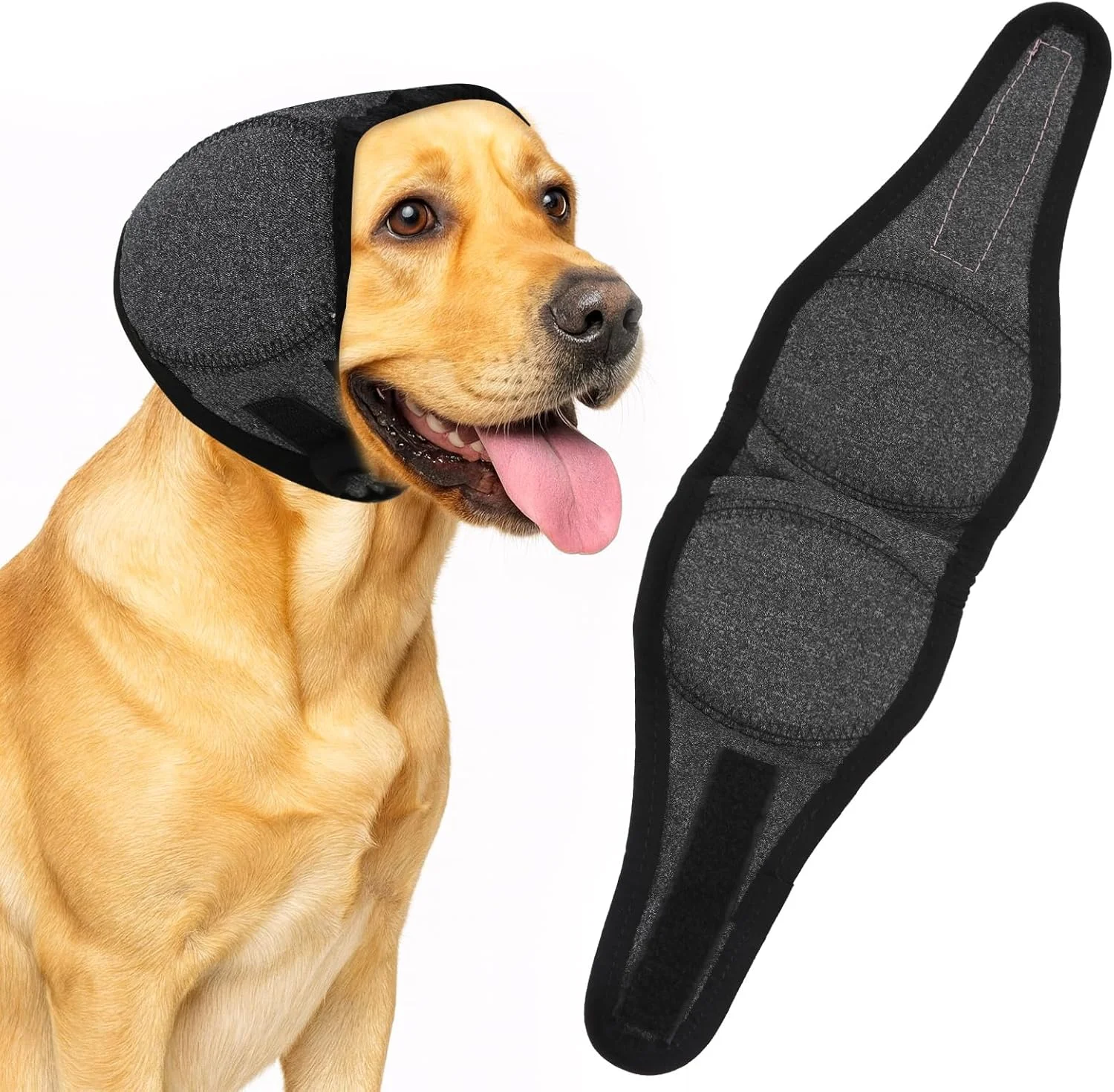 محافظ گوش سگ، محافظ گوش ضد آب سگ، گوشی های کاهش دهنده نویز قابل تنظیم سگ، محافظ گوش راحت سگ برای محافظت در برابر سر و صدا، برای حمام، نظافت، تسکین اضطراب (M، خاکستری)