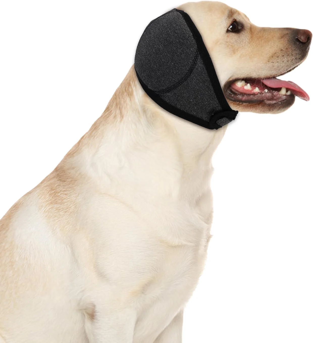 گوشی سگ آرام بخش، روکش گوش بی صدا و راحت، ضد آب و قابل تنظیم برای محافظت از سر سگ در برابر سر و صدا، آتش بازی، نظافت، حمام کردن و رعد و برق (خاکستری، L)