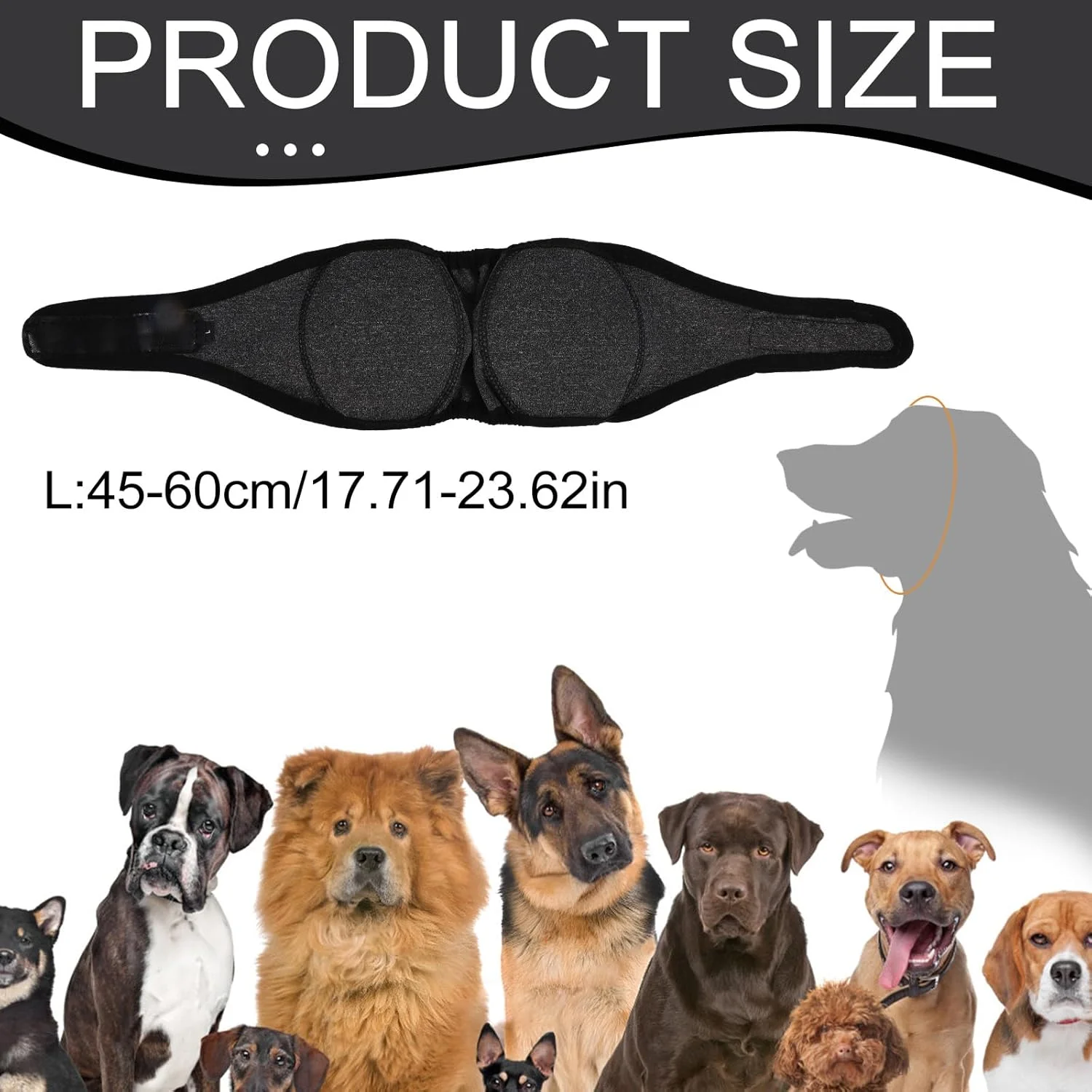 گوشی سگ آرام بخش، روکش گوش بی صدا و راحت، ضد آب و قابل تنظیم برای محافظت از سر سگ در برابر سر و صدا، آتش بازی، نظافت، حمام کردن و رعد و برق (خاکستری، L)