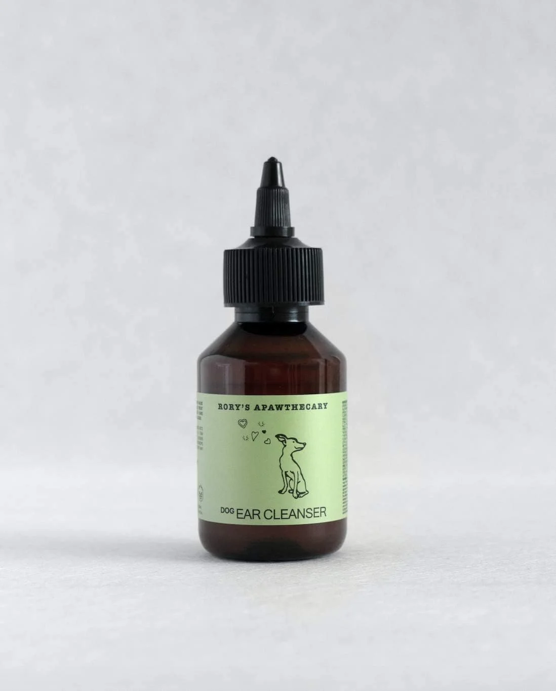 محلول پاک کننده گوش سگ | محلول تمیز کننده ملایم و طبیعی گوش برای سگ ها | از بین برنده جرم و بو | ایمن برای گوش های حساس | 100 میلی لیتر | Rorys Apawthecary