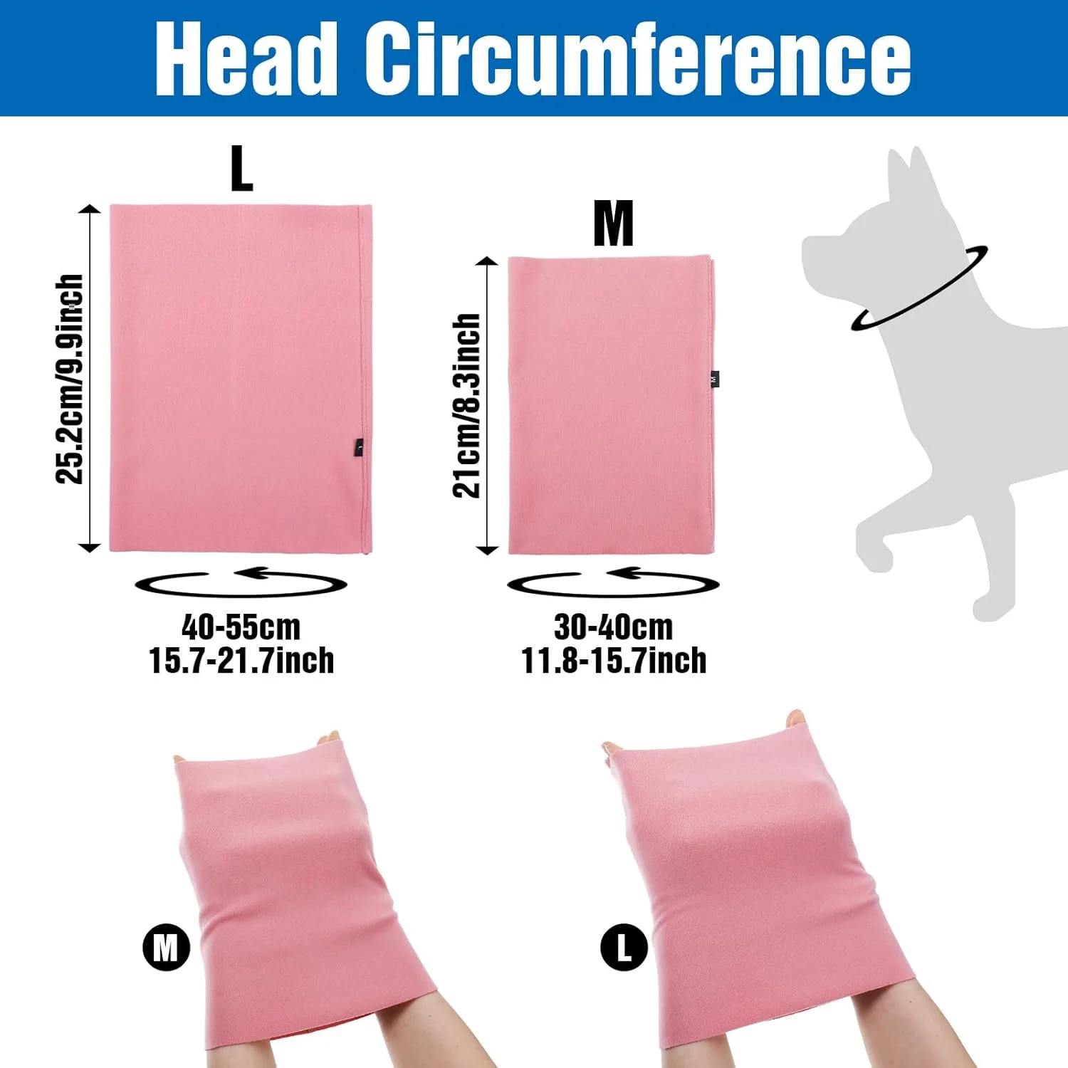 روگوشی سگ برای حمام، روگوشی صورتی سگ برای کاهش اضطراب، گوش گیر آرامش بخش سگ، هدبند محافظ سر برای خشک کردن و آرایش گربه و سگ (بزرگ)