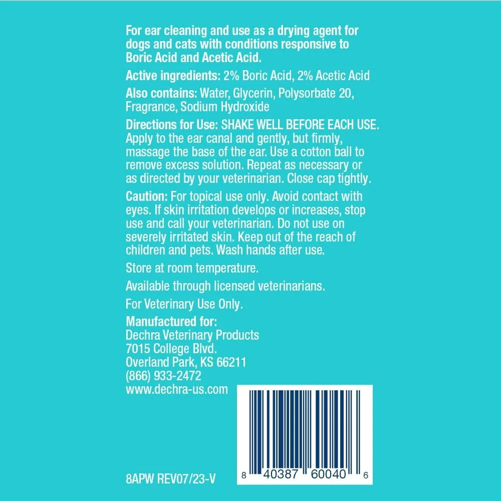 محلول شستشوی گوش دچرا Malacetic Otic برای سگ ها و گربه ها، 236 میلی لیتر