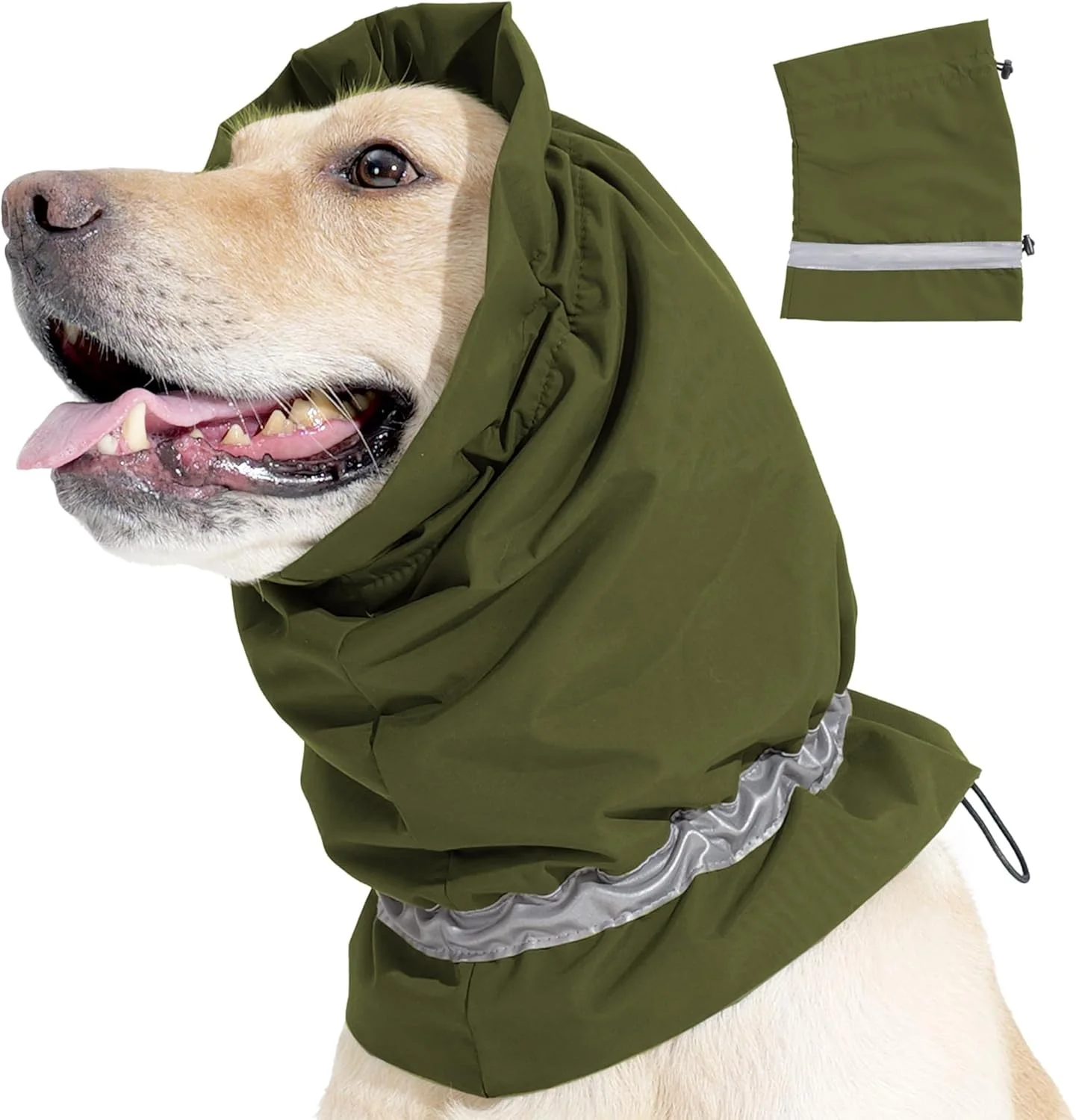 گرم نگهدارنده گوش سگ با قابلیت تنظیم، محافظ گوش زمستانی، ضد آب و مناسب سفر، رنگ سبز، سایز S