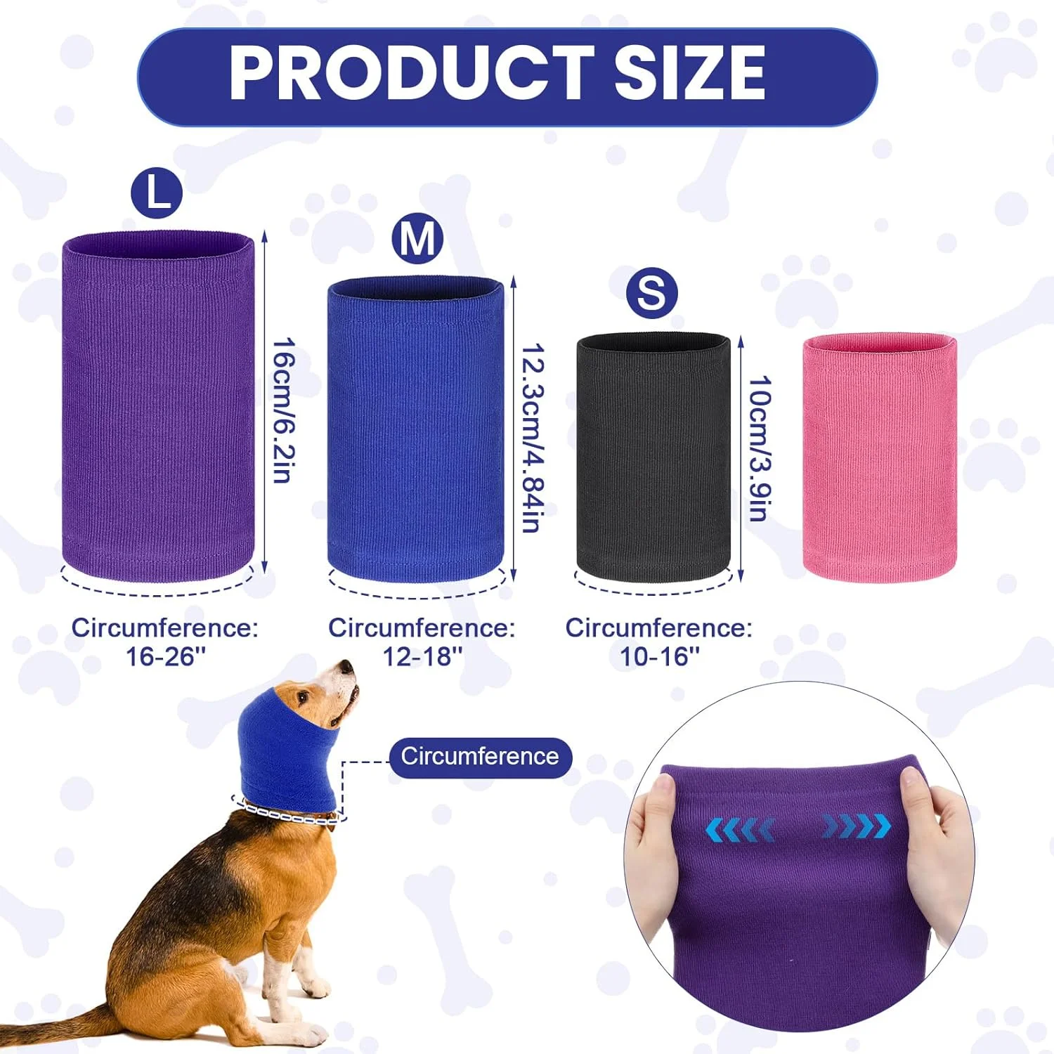 ست ۴ عددی محافظ گوش سگ در ۳ سایز، هودی کشی برای سگ، پوشش گوش سگ، پوشش گوش سگ زیبا برای گرم نگه داشتن گردن، حمام، خشک کردن و محافظت در برابر صدا (کوچک/متوسط/بزرگ)