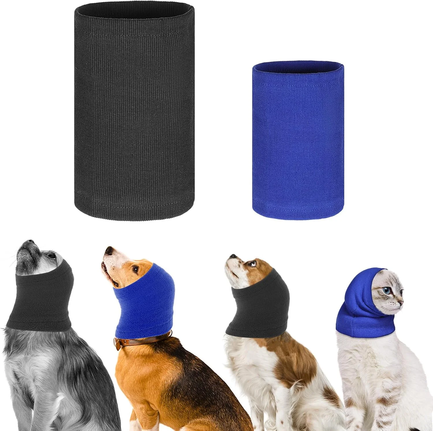 دو عدد گوشی سگ در دو سایز، هودی کشی برای سگ، گوش گیر سگ بدون صدا، روکش گوش سگ زیبا برای گرم نگه داشتن گردن، حمام، نظافت، خشک کردن و محافظت در برابر صدا (کوچک/بزرگ)