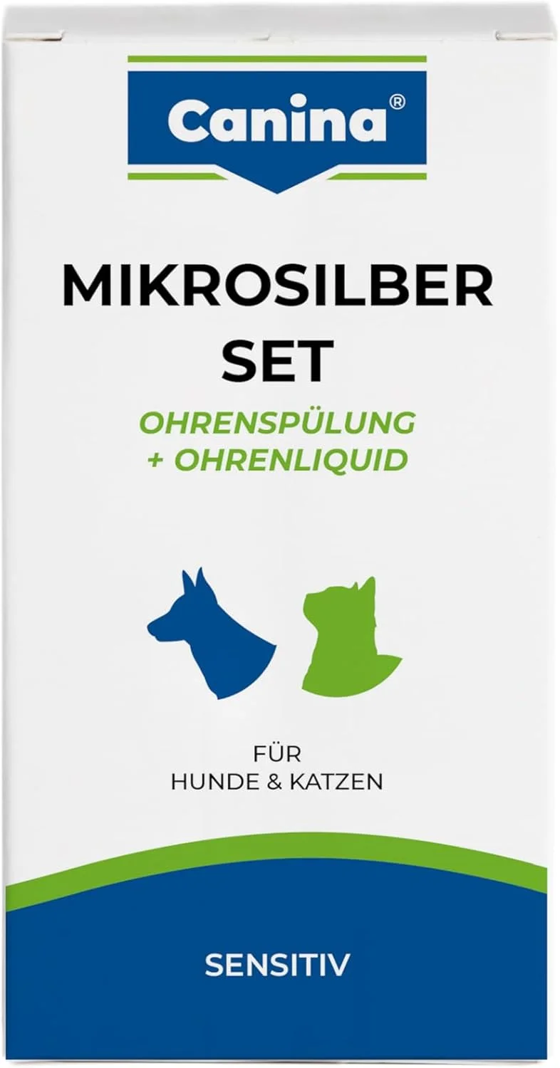 مجموعه دو عددی محلول و شستشوی گوش سگ و گربه Canina 74262 Micro Silver، حجم 50 میلی لیتر