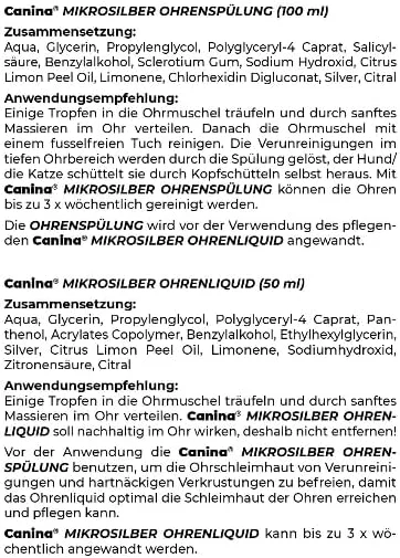 مجموعه دو عددی محلول و شستشوی گوش سگ و گربه Canina 74262 Micro Silver، حجم 50 میلی لیتر