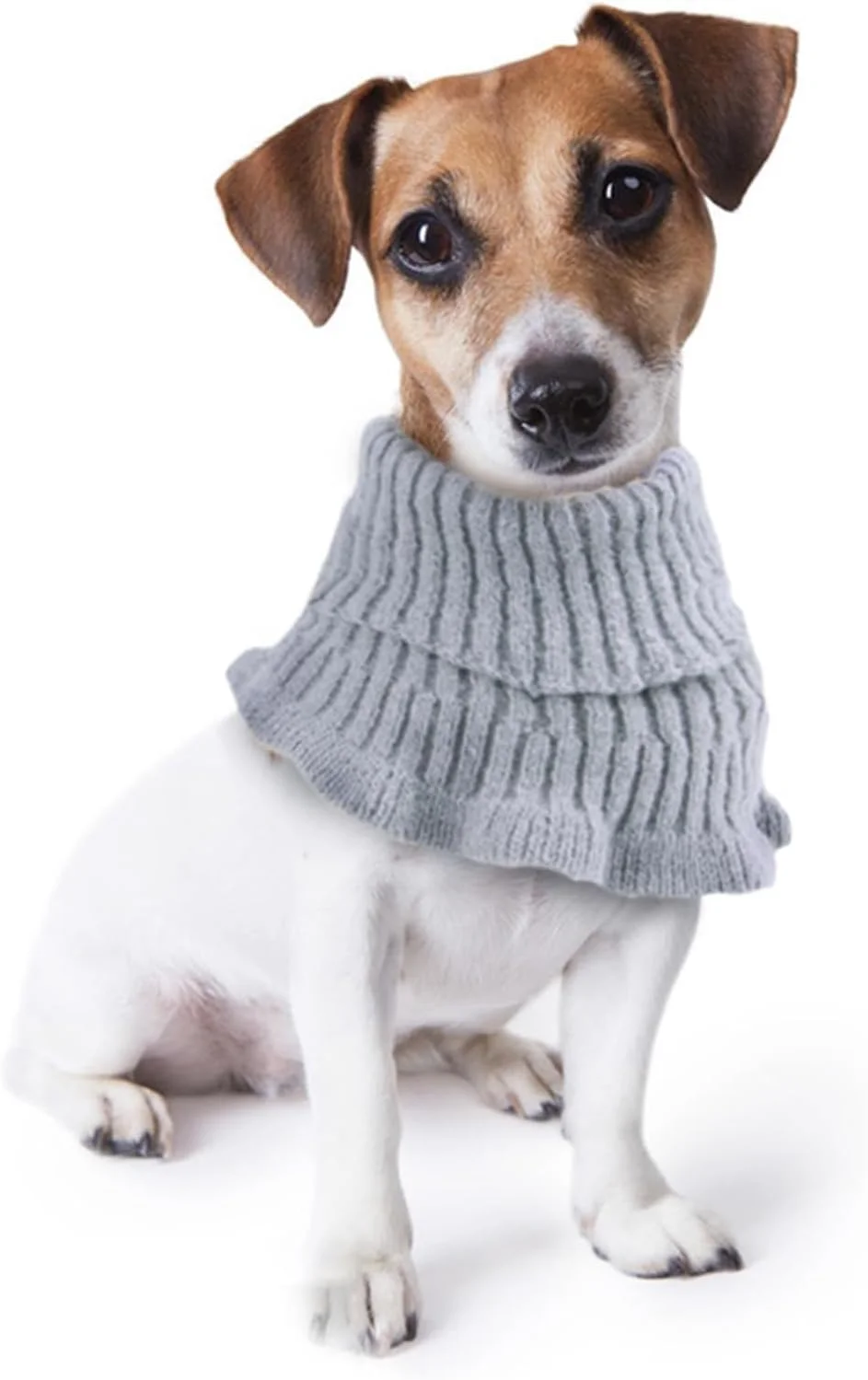 گرم نگهدارنده گوش سگ، محافظ گوش آرامش بخش برای سگ ها، شال گردن سگ، گرم نگهدارنده گردن و گوش سگ، کلاه حیوان خانگی برای مسافرت در فضای باز، 25 × 16 سانتی متر (خاکستری)