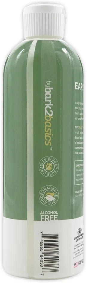 محلول تمیز کننده گوش سگ Bark2Basics، ۴۷۳ میلی لیتر - کاملا طبیعی، فندق افسونگر، پایه ملایم عصاره آلوئه ورا و بابونه، از بین برنده جرم سخت