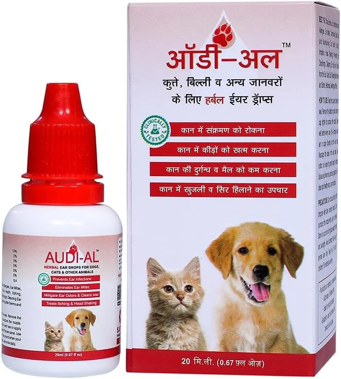 قطره گوش گیاهی AUDIAL برای حیوانات خانگی | پاک کننده ملایم و 100% گیاهی گوش برای عفونت گوش، بوی بد و تکان دادن سر در سگ ها و گربه ها | بدون عوارض جانبی | بسته 1 عددی (20 میلی لیتر) قطره گوش گیاهی AUDIAL برای حیوانات خانگی | پاک کننده ملایم و 100% گیاهی گوش برای عفونت گوش، بوی بد و تکان دادن سر در سگ ها و گربه ها | بدون عوارض جانبی | بسته 1 عددی (20 میلی لیتر)