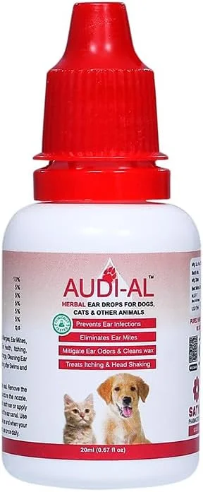 قطره گوش گیاهی AUDIAL برای حیوانات خانگی | پاک کننده ملایم و 100% گیاهی گوش برای عفونت گوش، بوی بد و تکان دادن سر در سگ ها و گربه ها | بدون عوارض جانبی | بسته 1 عددی (20 میلی لیتر) قطره گوش گیاهی AUDIAL برای حیوانات خانگی | پاک کننده ملایم و 100% گیاهی گوش برای عفونت گوش، بوی بد و تکان دادن سر در سگ ها و گربه ها | بدون عوارض جانبی | بسته 1 عددی (20 میلی لیتر)