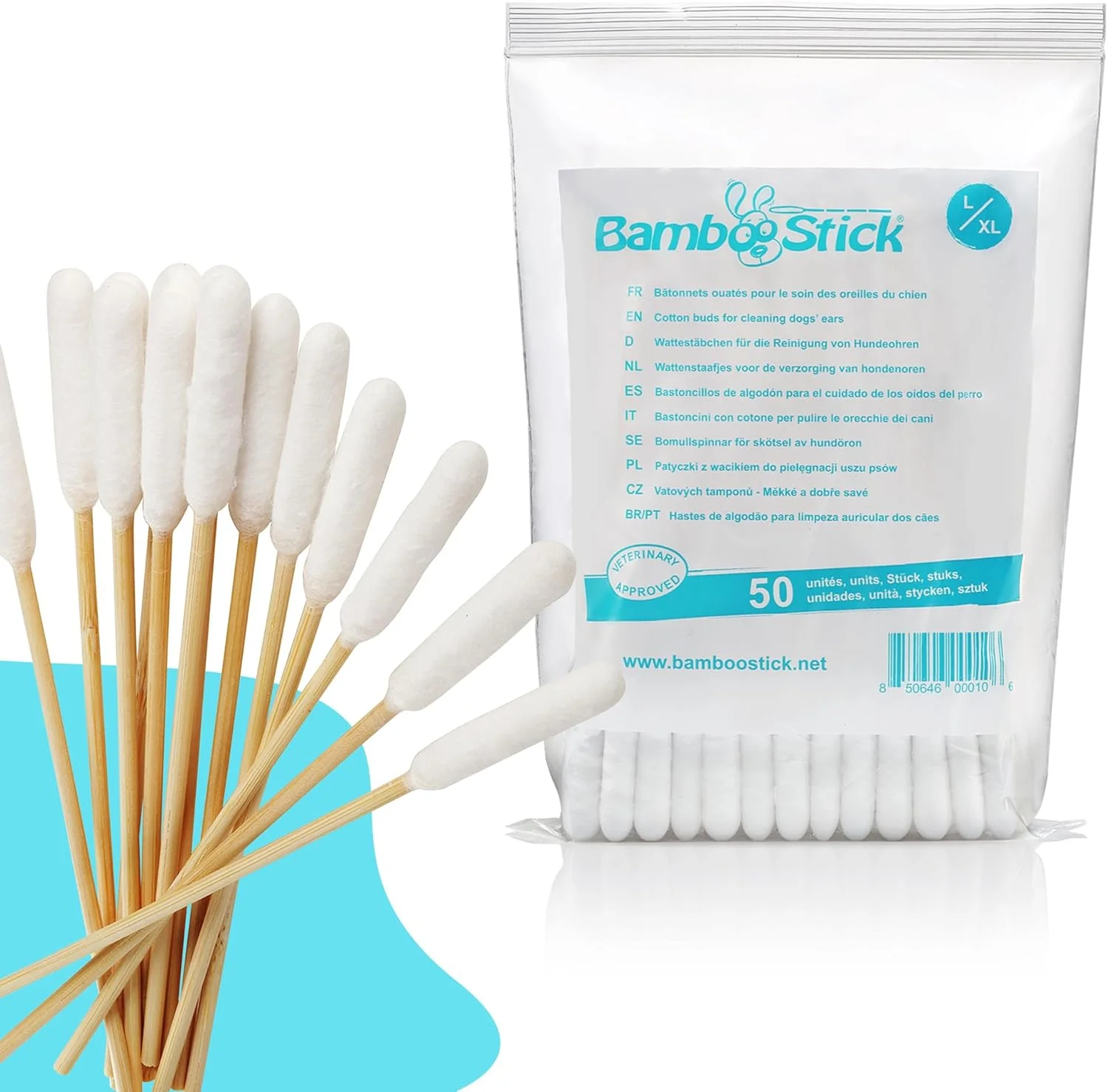 پاک کننده گوش حیوانات، بسته 50 عددی پاک کننده گوش حیوانات، بسته 50 عددی