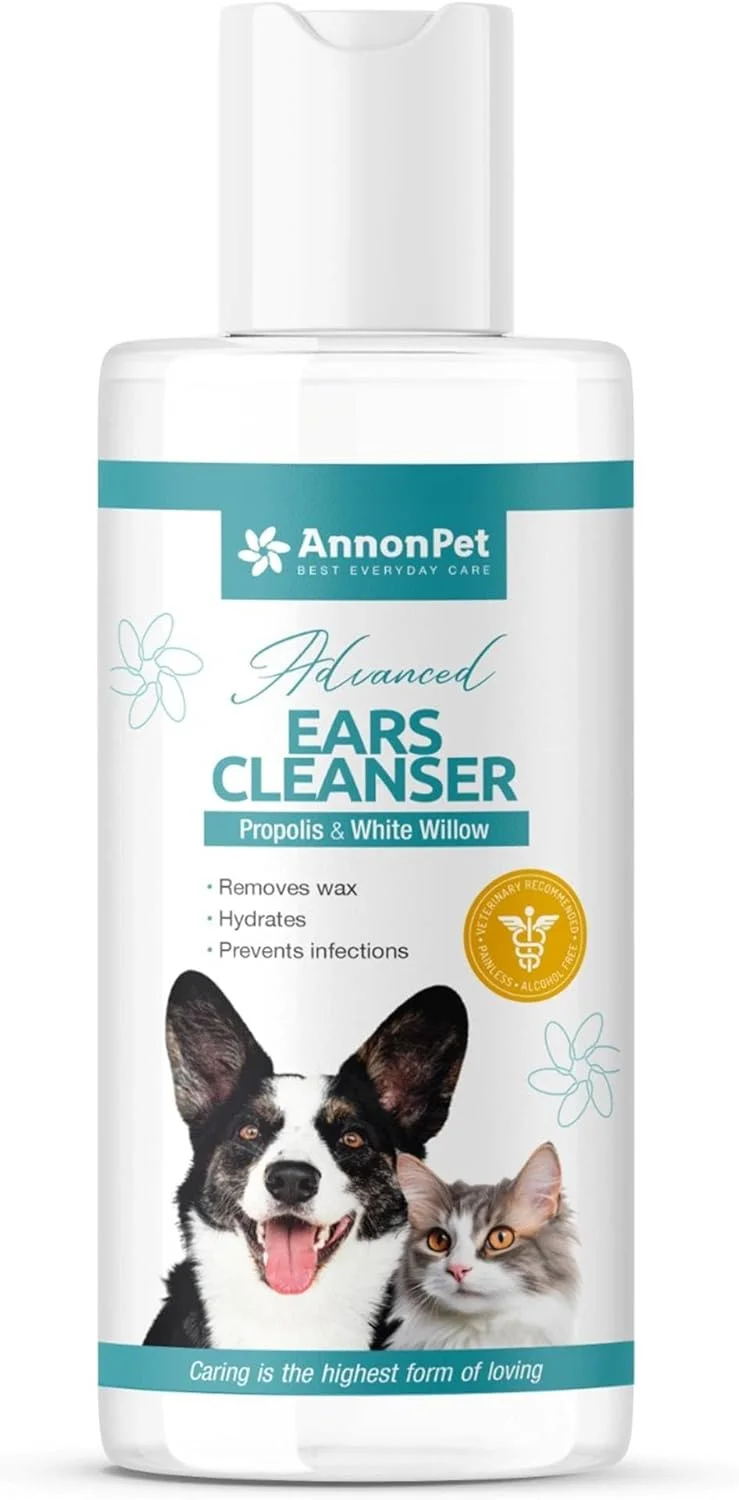 محلول پیشرفته تمیز کننده گوش سگ و گربه | توصیه شده توسط دامپزشکان | پاک کننده ملایم، مرطوب کننده و محافظت در برابر تحریک