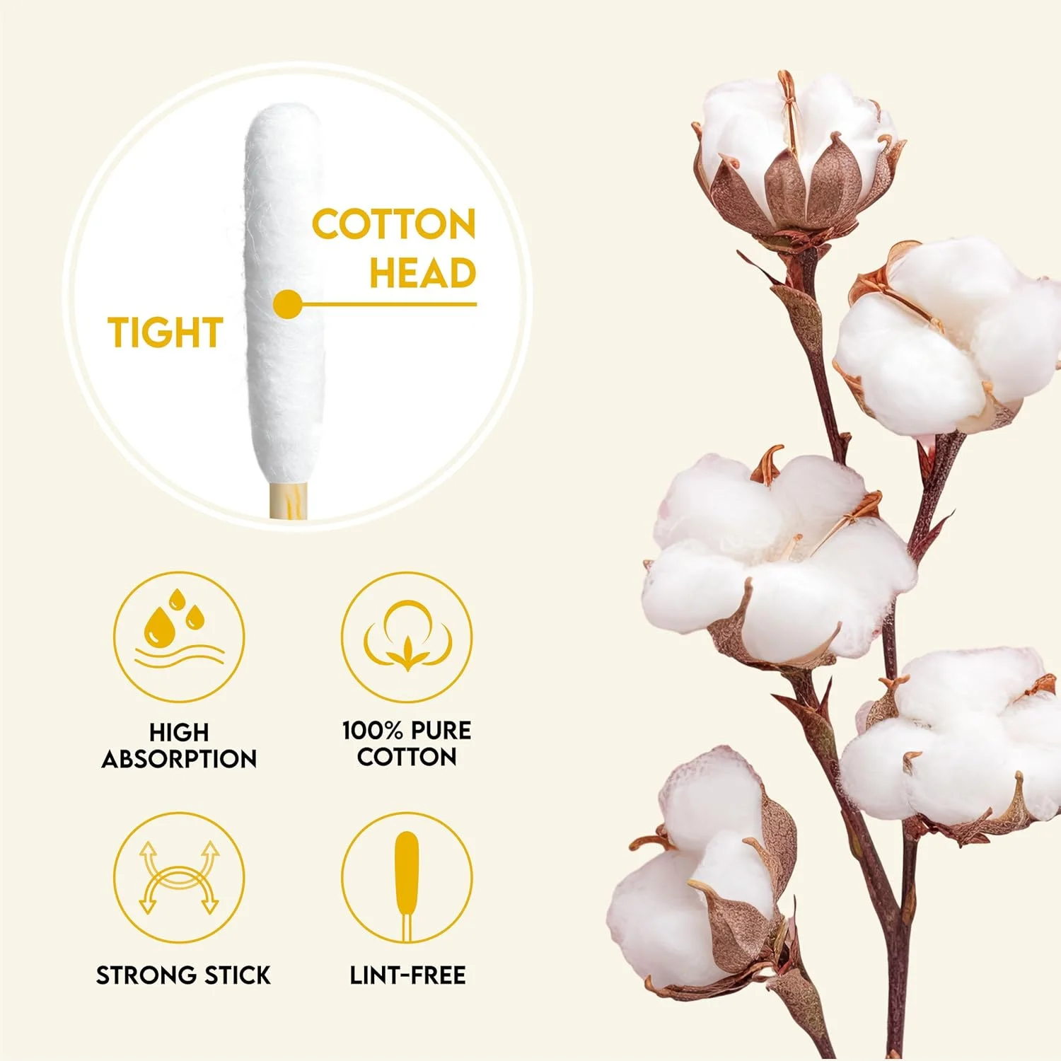 گوش پاک کن پنبه ای 15 سانتی متری برای نظافت سگ - گوش پاک کن های سازگار با محیط زیست برای گربه ها و سگ ها - گوش پاک کن برای تمیز کردن گوش سگ - 100% بامبو و پنبه ارگانیک - 100 عدد