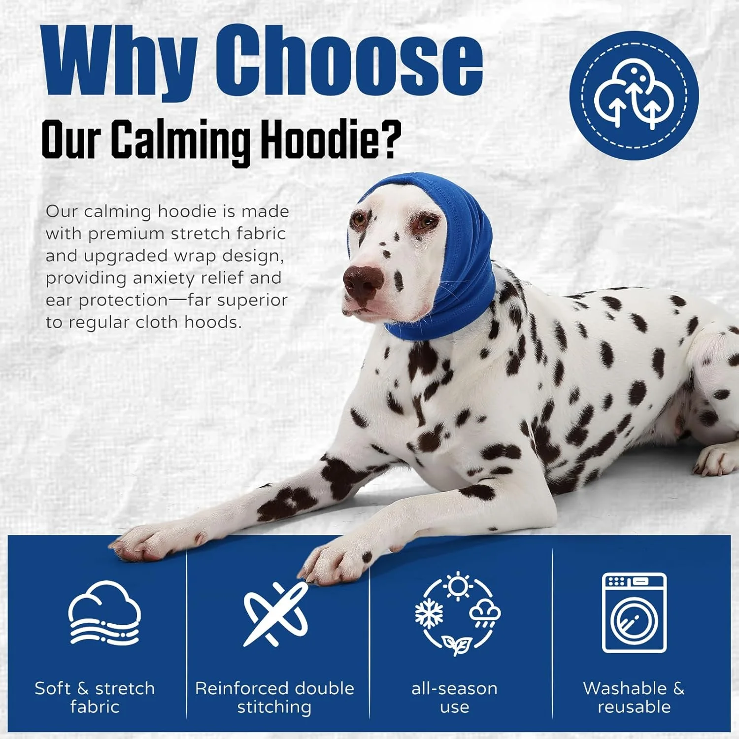 هودی آرامش بخش سگ، پوشش سر بی صدا، آستین، تسکین اضطراب/محافظت در برابر صدا - آرایش - رعد و برق - آتش بازی