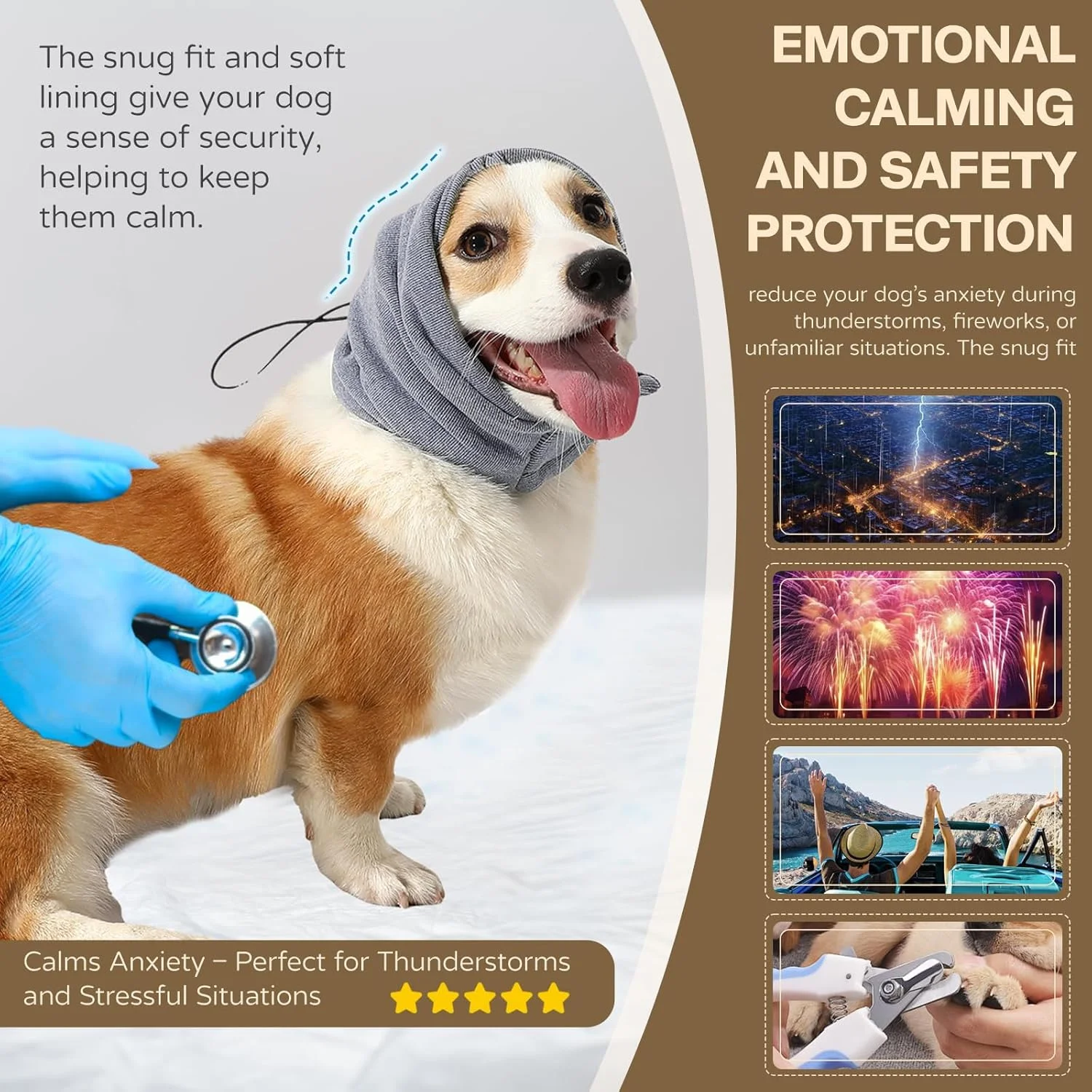 محافظ گوش سگ برای کاهش فشار و محافظت در برابر صدا