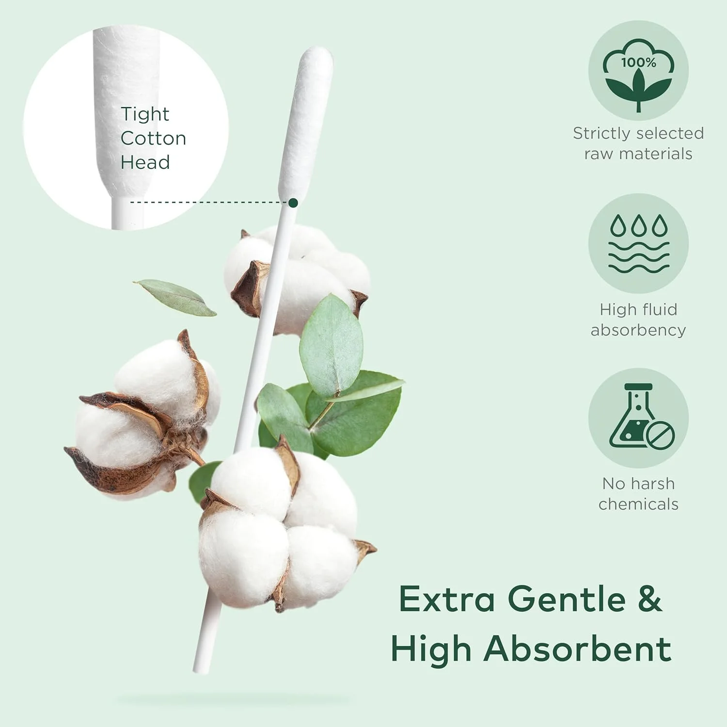 گوش پاک کن پنبه ای برای سگ، گربه و حیوانات خانگی کوچک - گوش پاک کن با دسته پلاستیکی بلند - لوازم تمیز کردن گوش برای توله سگ ها و حیوانات خانگی - چوب پنبه چند منظوره برای آرایش و صنایع دستی حیوانات خانگی (بسته 1 عددی)