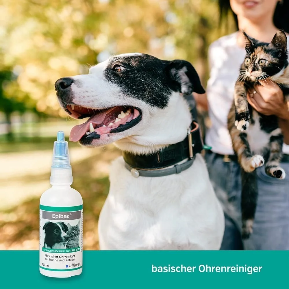 محلول پاک کننده گوش آلفاوت مدل Epibac Basic حاوی کلرهگزیدین و Tris-EDTA، 100 میلی لیتر - مناسب برای تمیز کردن گوش قبل از استفاده از آنتی بیوتیک، 100 میلی لیتر