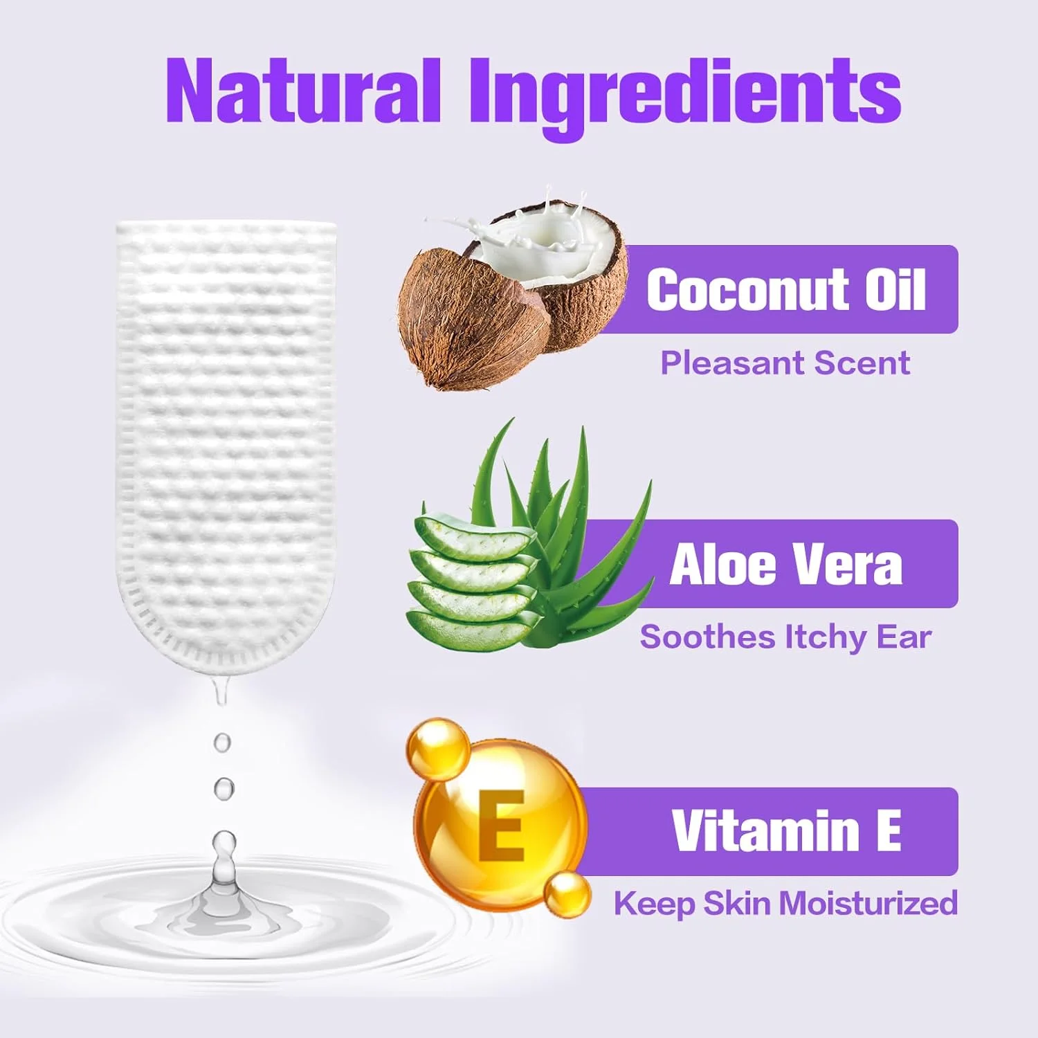 دستمال مرطوب گوش سگ، به آرامی جرم و آلودگی گوش را پاک می کند، خارش گوش را تسکین می دهد، با رایحه نارگیل تازه، دستمال مرطوب تمیز کننده گوش سگ با مواد کاملا طبیعی - 50 عدد