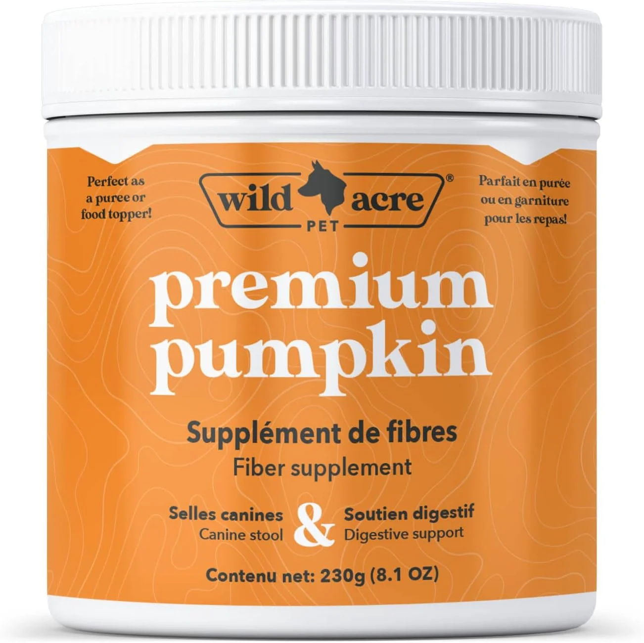 پودر کدو تنبل Wild Acre برای سگ ها - خداحافظی با اسهال و مشکلات گوارشی! - مکمل غذایی پوره خوشمزه - مکمل فیبر برای سگ ها و گربه ها به همراه پری بیوتیک، 230 گرم
