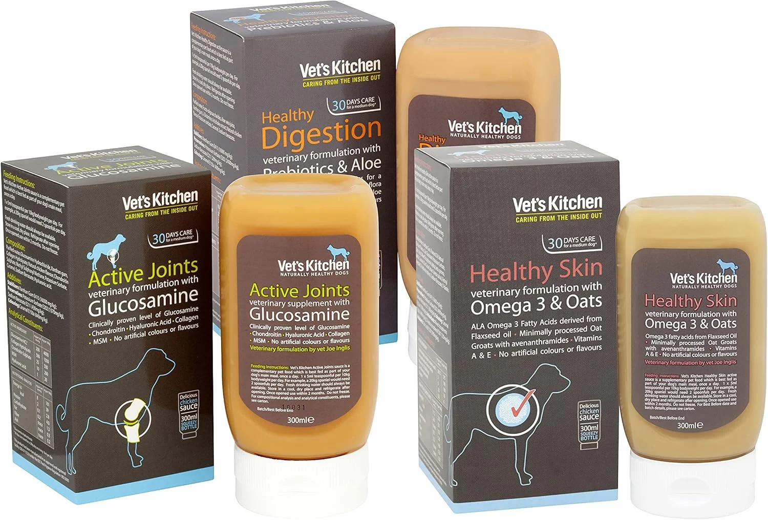 مکمل غذایی برای هضم سالم حیوانات خانگی، حاوی پری‌بیوتیک و آلوئه ورا، ۳۰۰ میلی‌لیتر