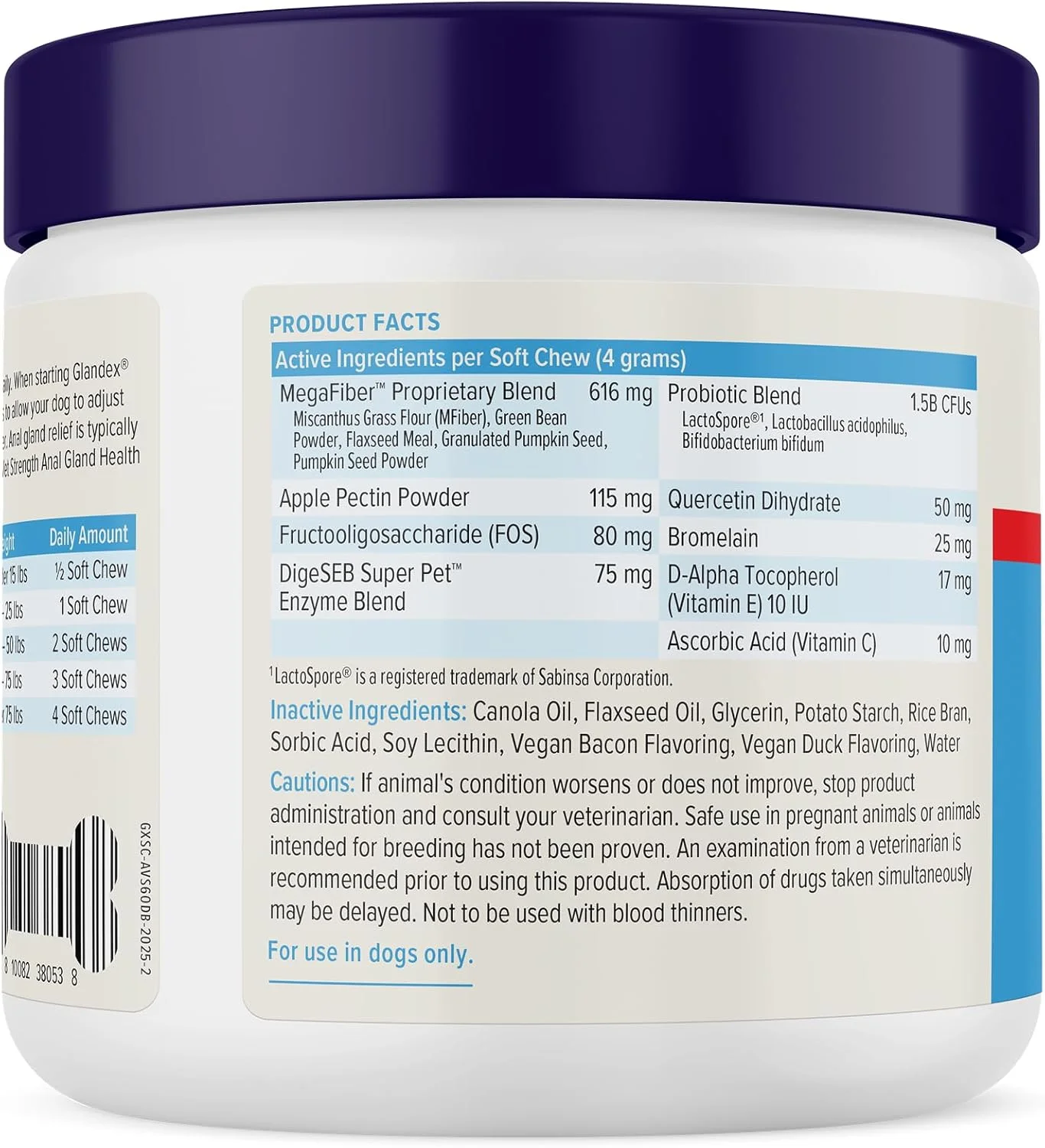 تشویقی نرم و جویدنی سگ Vetnique Glandex با طعم کدو تنبل، حاوی آنزیم های گوارشی، پروبیوتیک و فیبر برای بهبود عملکرد دستگاه گوارش سگ - طعم اردک و بیکن (مناسب گیاهخواران)، 60 عدد تشویقی نرم و جویدنی سگ Vetnique Glandex با طعم کدو تنبل، حاوی آنزیم های گوارشی، پروبیوتیک و فیبر برای بهبود عملکرد دستگاه گوارش سگ - طعم اردک و بیکن (مناسب گیاهخواران)، 60 عدد