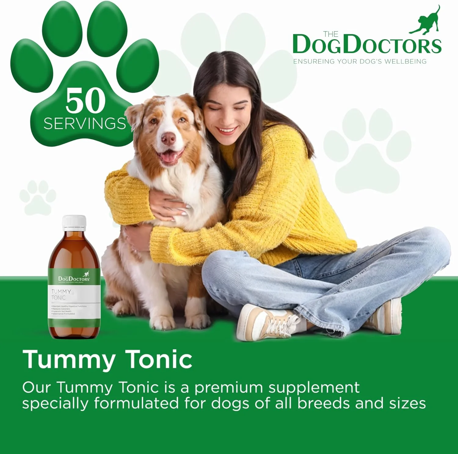 تسکین دهنده معده سگ های دکتر برای تسکین سریع اسهال. 50 وعده برای مشکلات گوارشی - مناسب برای همه نژادها و اندازه ها - شامل سرنگ برای تجویز آسان! (250 میلی لیتر)