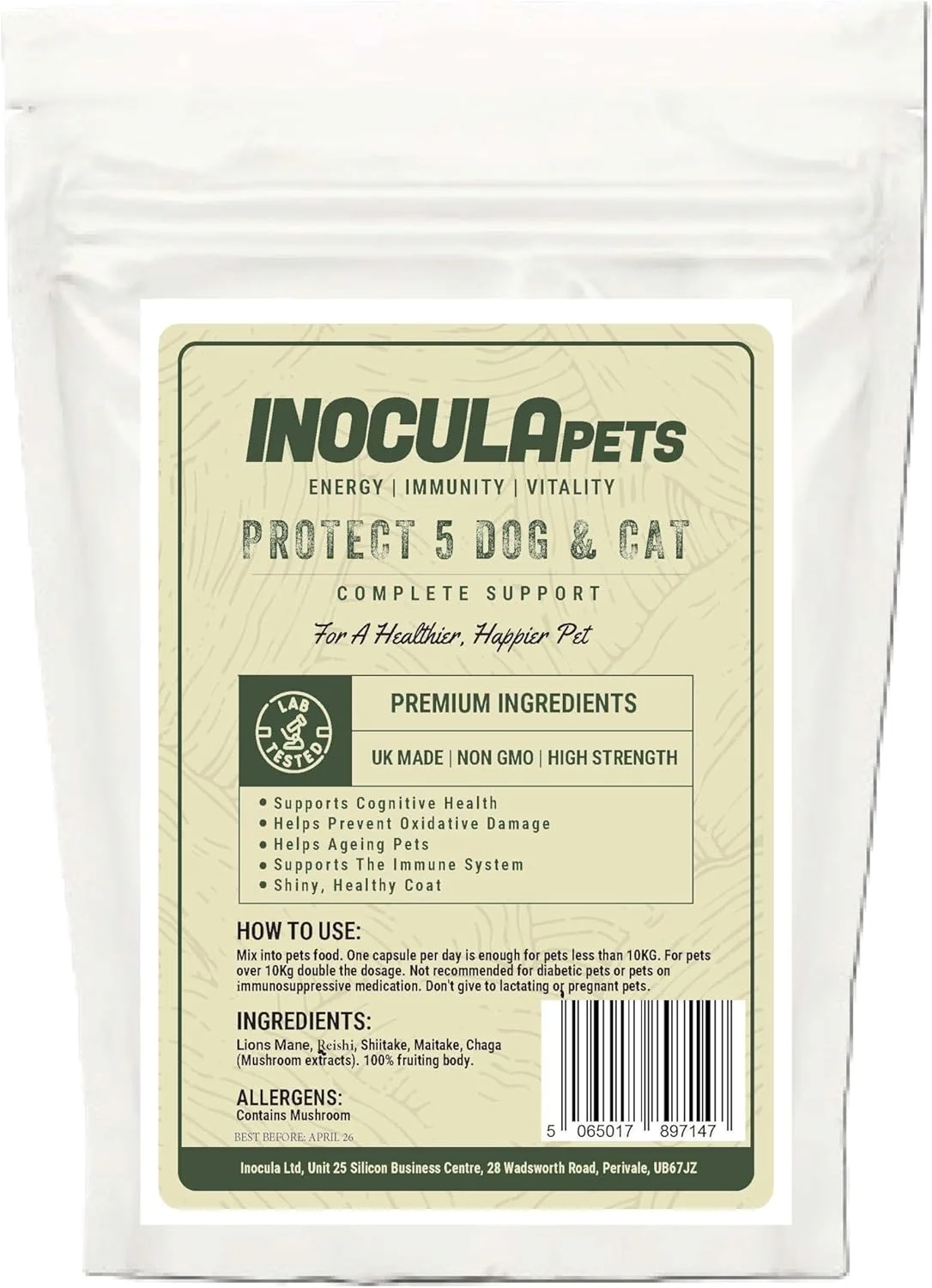 کپسول عصاره 5 قارچ محافظت برای سگ و گربه. حیوانات خانگی را سالم نگه می دارد