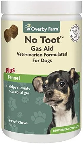 جویدنی های نرم ضد نفخ سگ های مزرعه اووربای، 60 عددی، 132 گرم