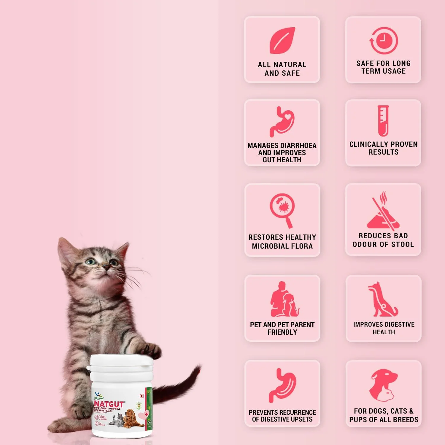 مجموعه مکمل سلامت گوارش نات‌گات نچرال رمدیز (9 قرص) و مکمل بازیابی انرژی نات‌لایف (30 میلی‌لیتر) با عصاره جگر مرغ واقعی برای سگ، گربه و توله سگ از همه نژادها - بسته ترکیبی 2 عددی