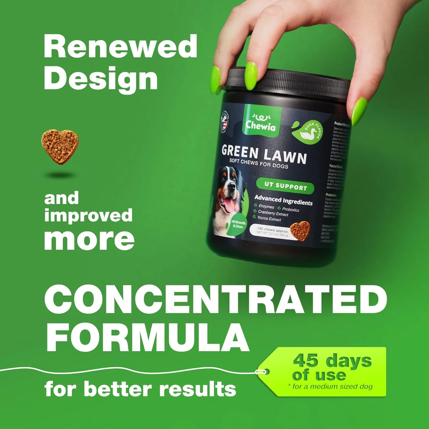 قرص های جویدنی از بین برنده لکه چمن برای سگ ها - خنثی کننده ادرار سگ برای چمن - محافظ چمن در برابر ادرار سگ - درمان چمن - پروبیوتیک ها، آنزیم ها و مولتی ویتامین ها