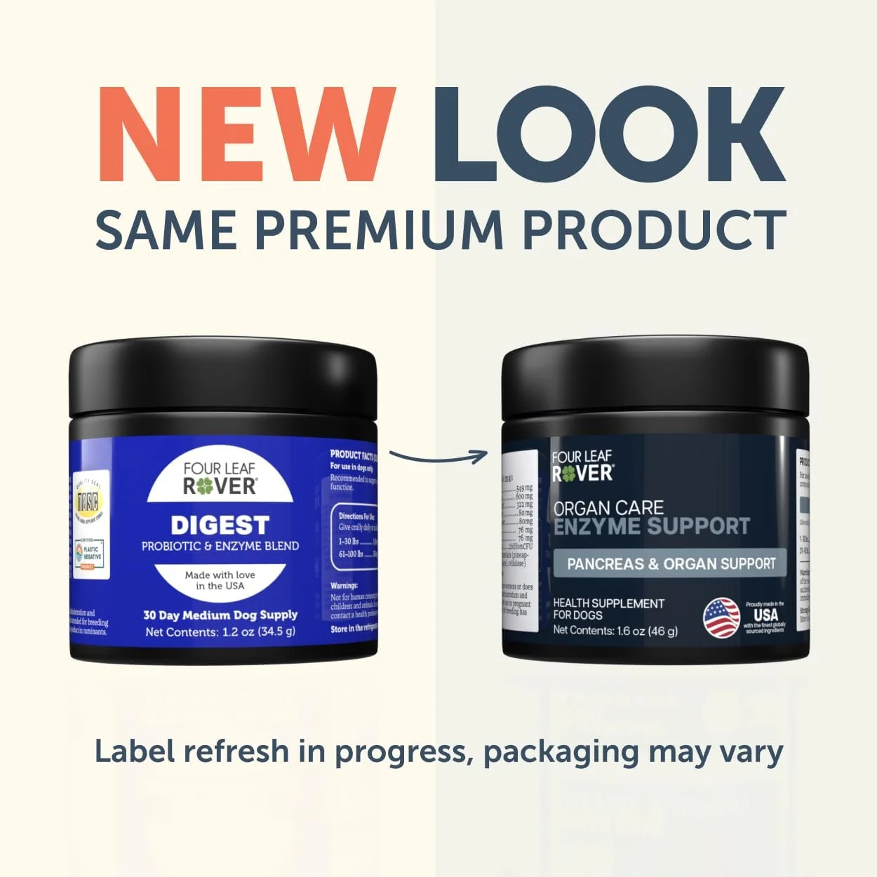 مکمل گوارشی سگ Four Leaf Rover Digest - حاوی آنزیم های گوارشی و پروبیوتیک ها - پشتیبانی از سلامت کبد - فرموله شده توسط دامپزشک - تامین 30 روزه برای سگ های متوسط