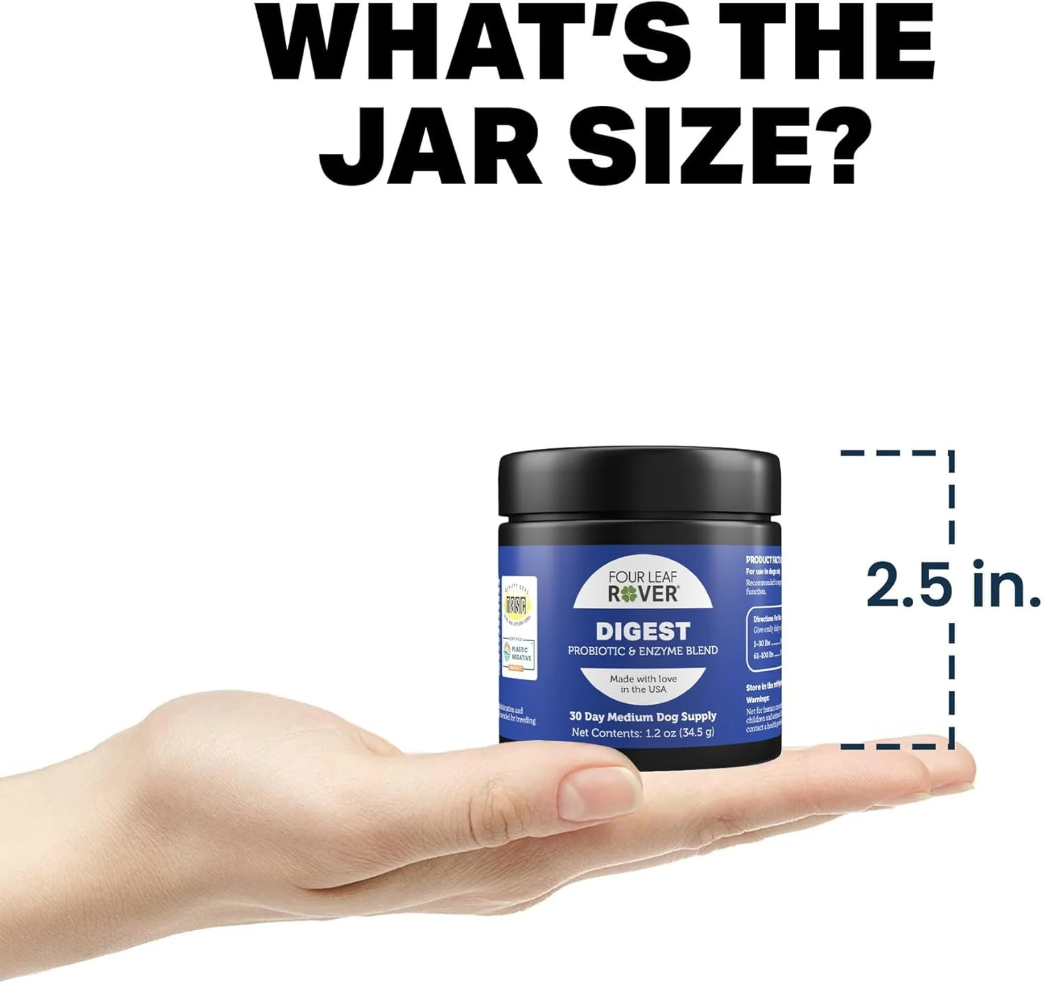 مکمل گوارشی سگ Four Leaf Rover Digest - حاوی آنزیم های گوارشی و پروبیوتیک ها - پشتیبانی از سلامت کبد - فرموله شده توسط دامپزشک - تامین 30 روزه برای سگ های متوسط