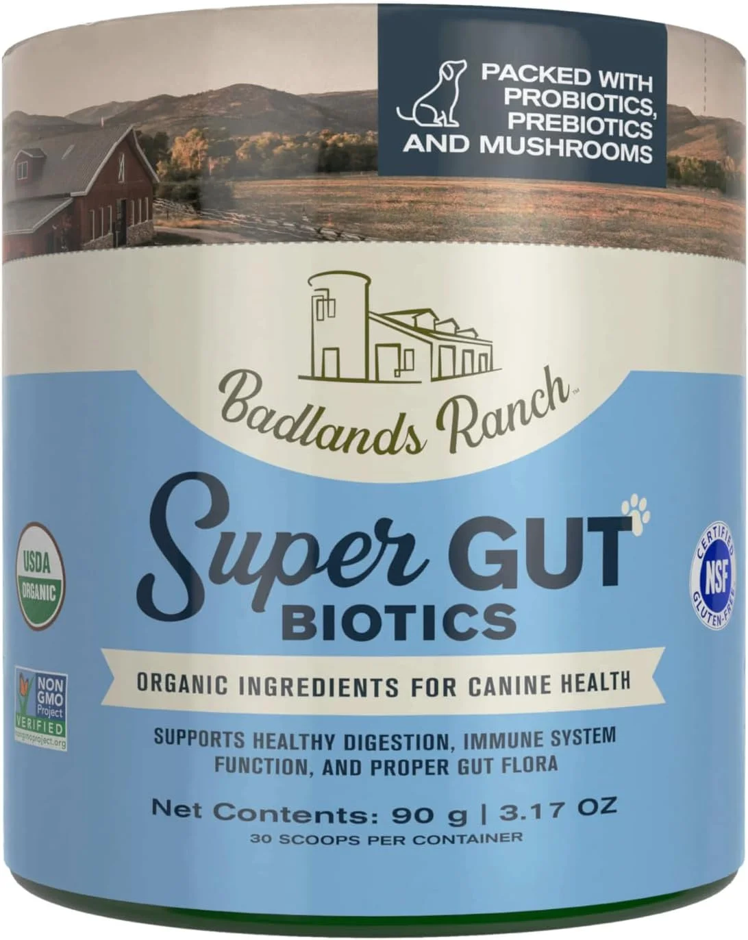 مکمل گوارشی سگ Badlands Ranch - Super Gut Biotics، پروبیوتیک ها، پری بیوتیک ها، پشتیبانی از هضم سالم، عملکرد سیستم ایمنی و فلور روده توسط کاترین هیگل (30 پیمانه) مکمل گوارشی سگ Badlands Ranch - Super Gut Biotics، پروبیوتیک ها، پری بیوتیک ها، پشتیبانی از هضم سالم، عملکرد سیستم ایمنی و فلور روده توسط کاترین هیگل (30 پیمانه)