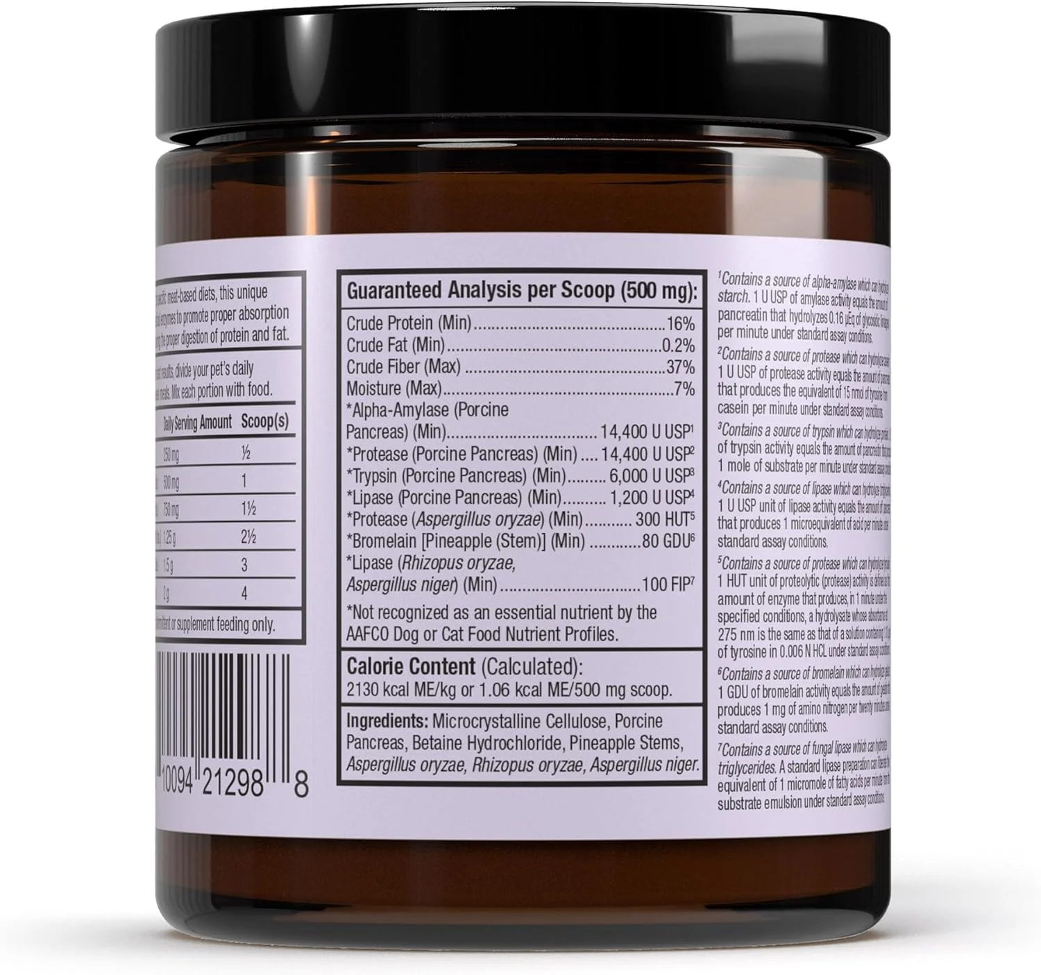 آنزیم های گوارشی Bark & Whiskers رژیم غذایی مبتنی بر گوشت برای سگ ها و گربه ها، 75 گرم، 150 پیمانه، تقویت تجزیه پروتئین و چربی، فرموله شده توسط دامپزشک، دکتر مرکولا