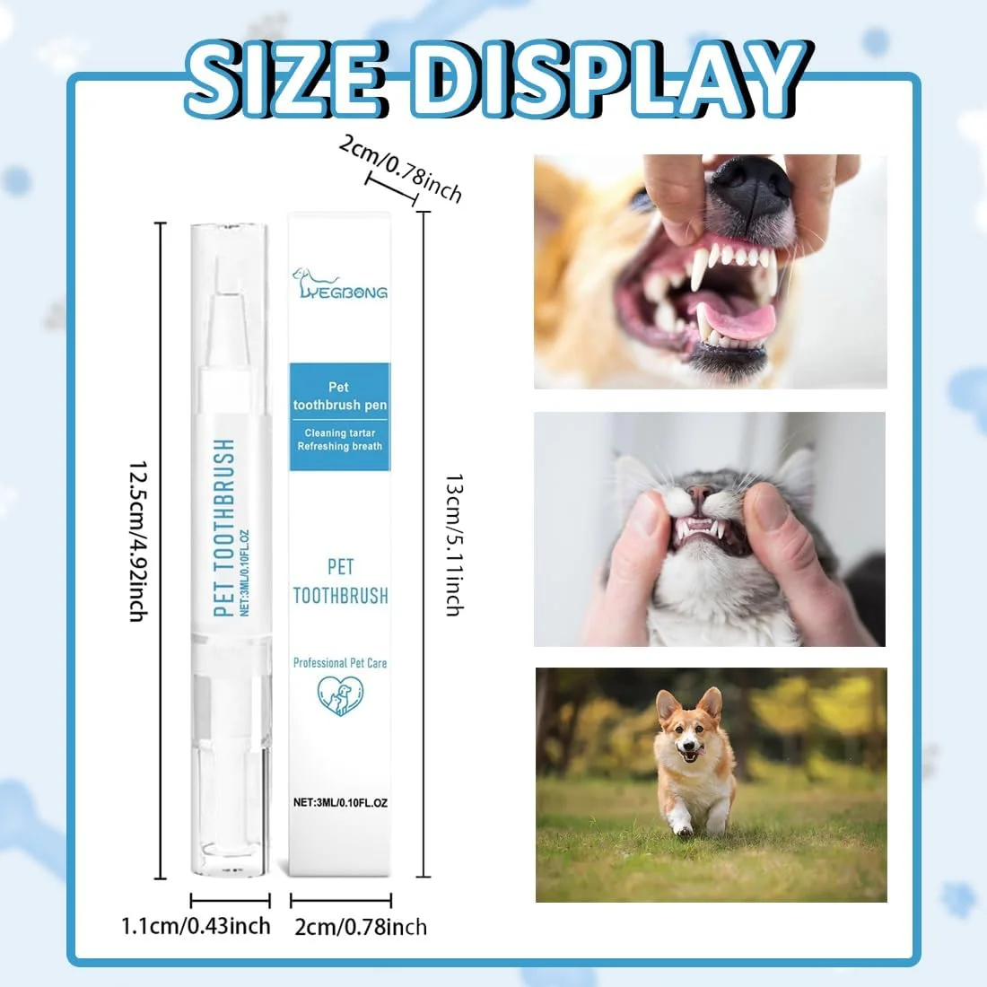 قلم مسواک برای سگ ها، قلم مسواک حیوانات خانگی، قلم تمیز کننده مسواک برای حیوانات خانگی، از بین برنده جرم دندان برای حیوانات خانگی برای بهبود بوی بد دهان و مبارزه با جرم دندان، بسته 2 عددی