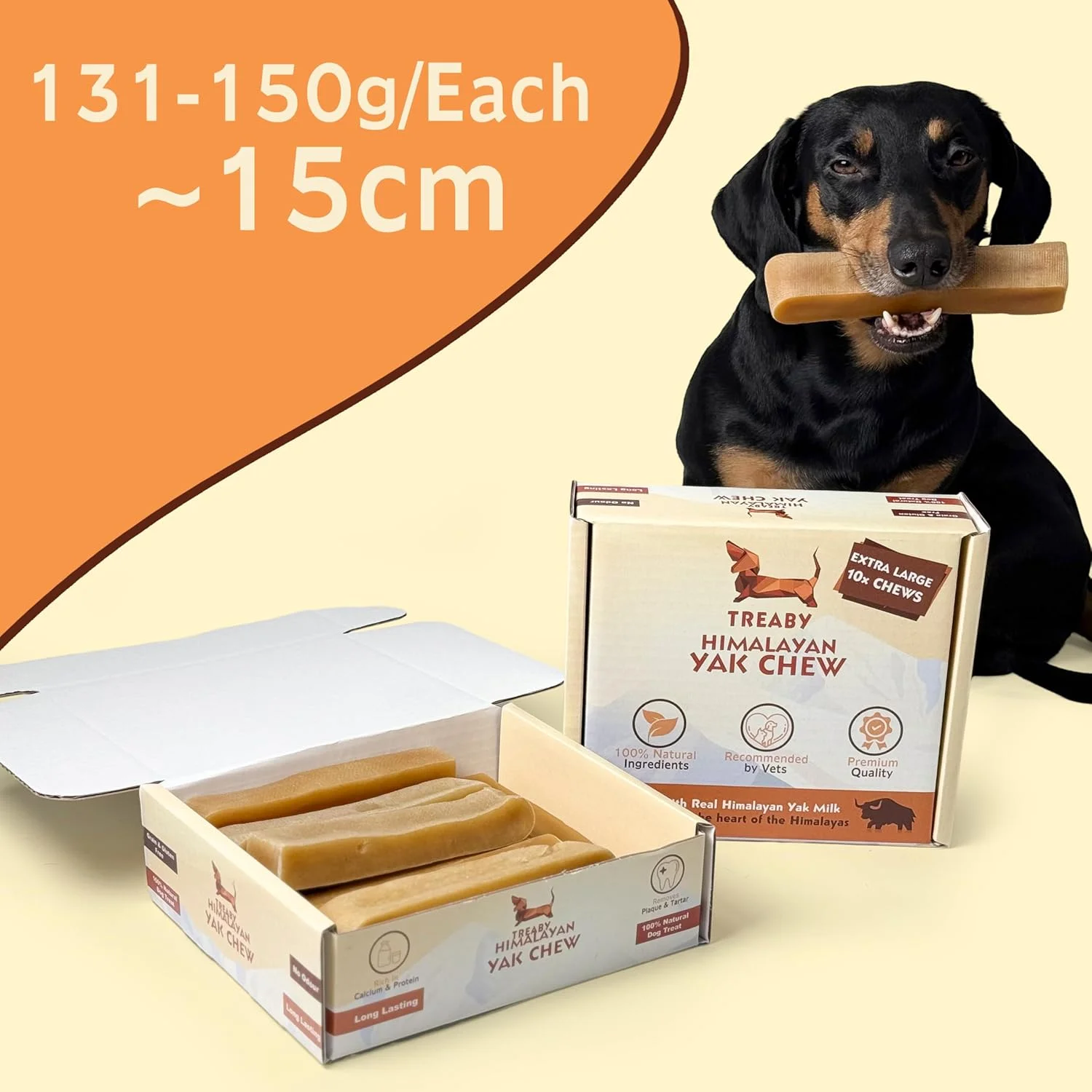 جویدنی شیر یاک هیمالیا برای سگ ها و توله سگ ها، بسته 10 عددی کوچک - چوب دندانی شیر یاک - تشویقی طبیعی و سالم برای دندان ها و استخوان های سگ، جویدنی های ماندگار