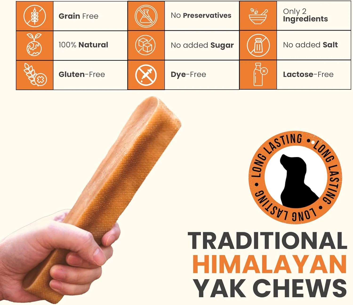 جویدنی پنیری ۱۰۰٪ طبیعی و ایمن - سایز متوسط (بسته ۶ عددی) - بدون تکه های درشت، بدون مواد نگهدارنده، بدون بوی بد، تمیز کننده عالی دندان، بسیار بادوام، برای سگ های متوسط