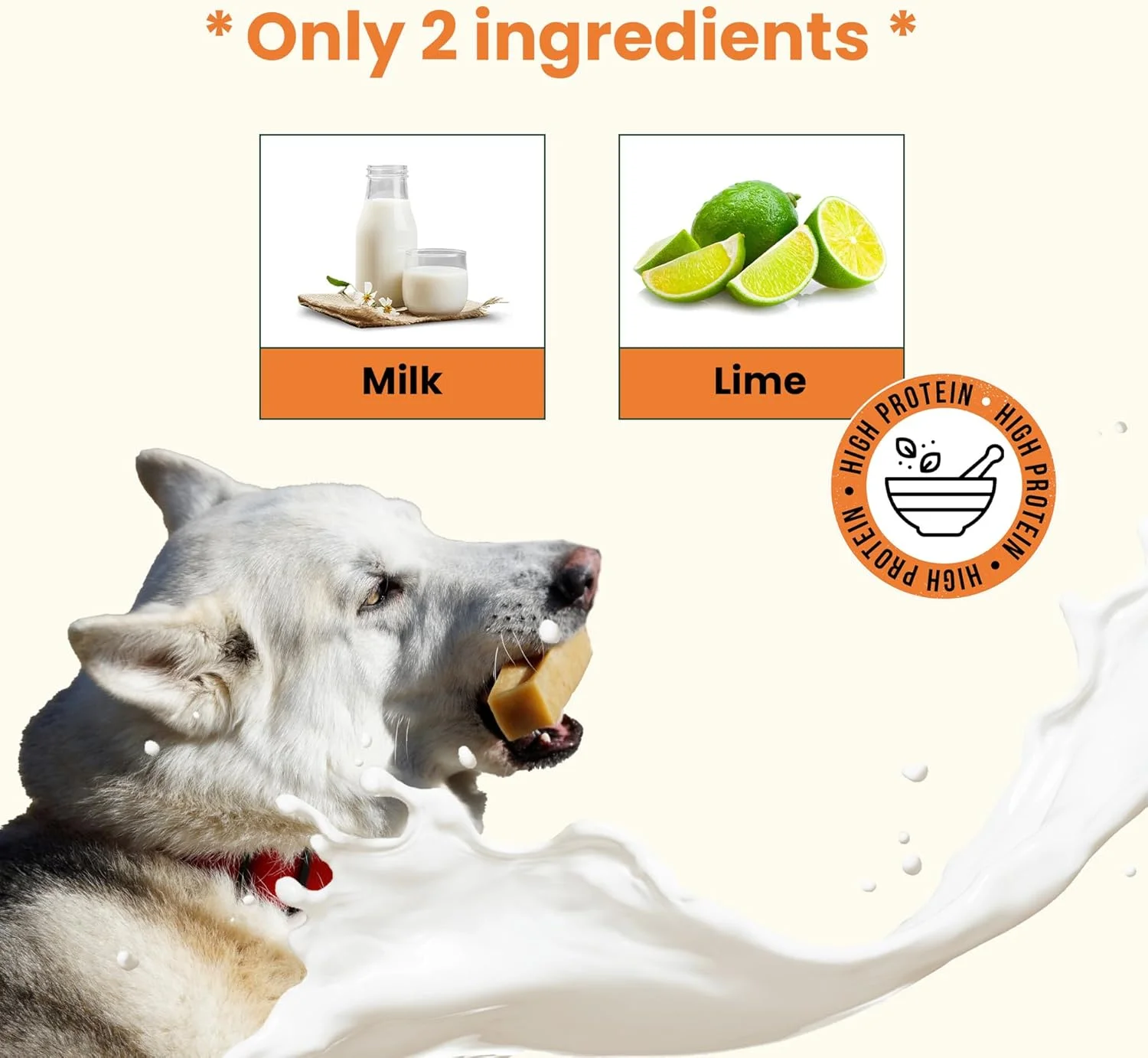 جویدنی پنیری ۱۰۰٪ طبیعی و ایمن - سایز متوسط (بسته ۶ عددی) - بدون تکه های درشت، بدون مواد نگهدارنده، بدون بوی بد، تمیز کننده عالی دندان، بسیار بادوام، برای سگ های متوسط