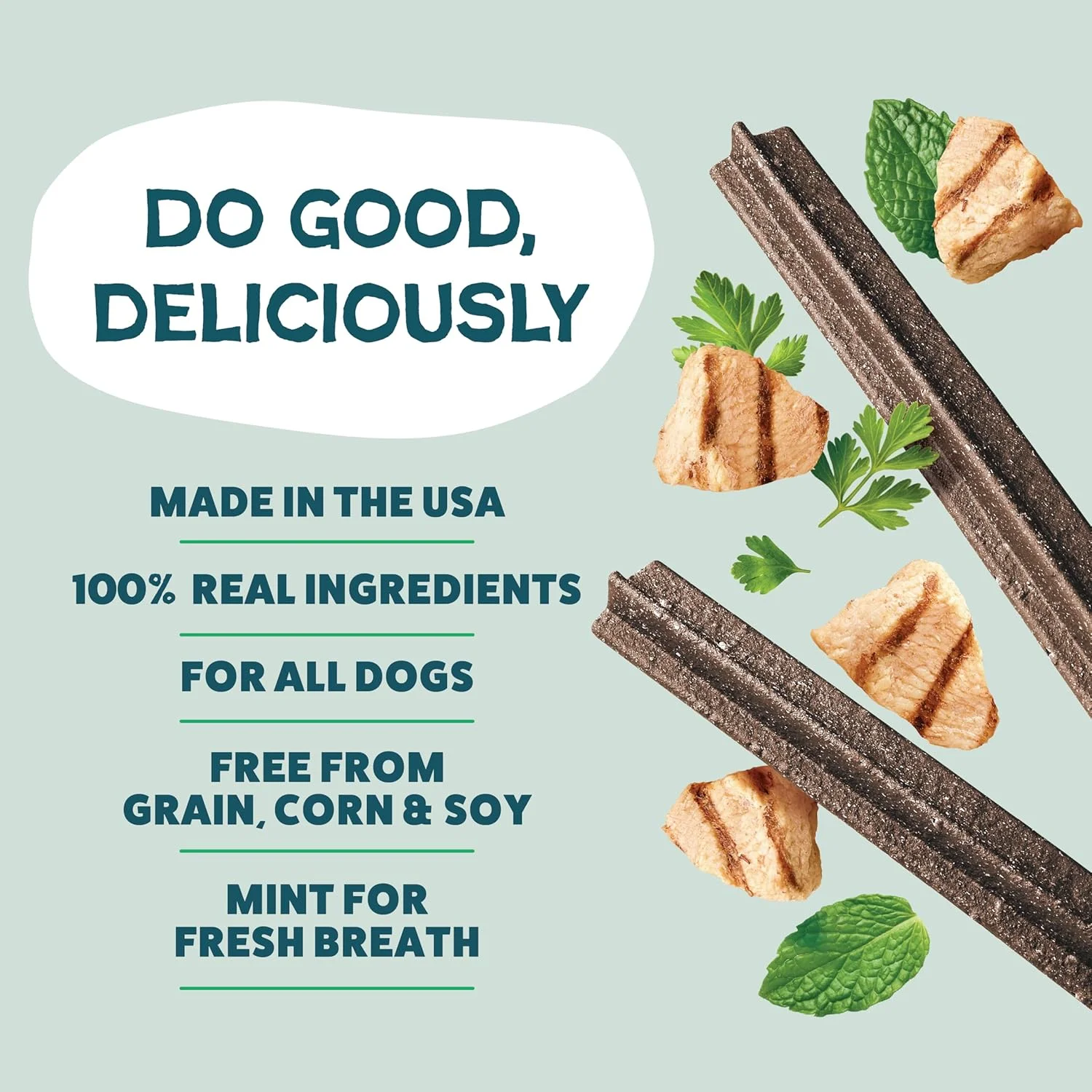 تشویقی دندانی سگ Shameless Pets، طعم مرغ (32 عدد) - پشتیبانی از هضم غذا برای تمیز کردن دندان ها و تنفس تازه - استخوان های جویدنی دندانی سگ فاقد غلات، ذرت و سویا