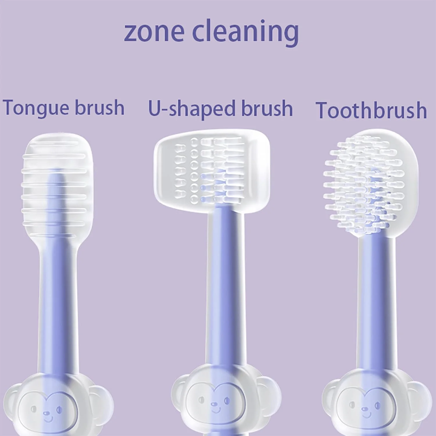 مسواک گربه، ست مسواک سگ، ست 3 عددی، بنفش، ست تمیز کننده چند زاویه دندان، مناسب برای حیوانات خانگی کوچک تا متوسط، برای مراقبت راحت از دندان