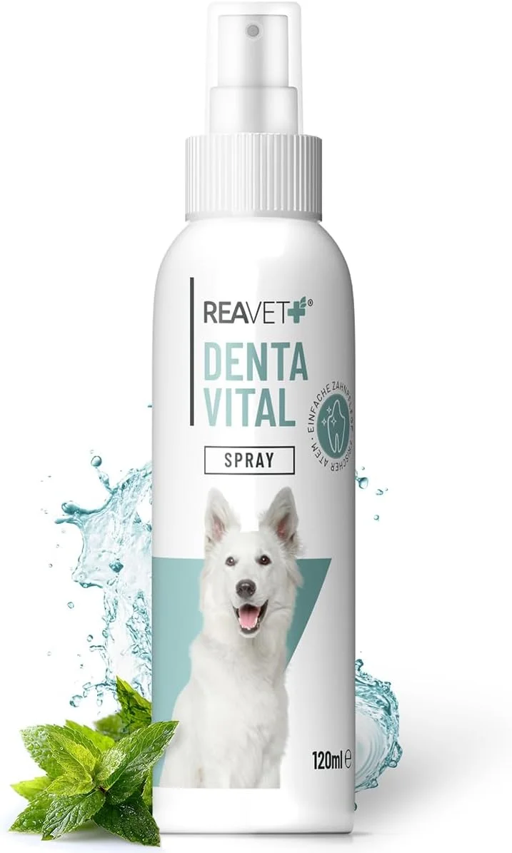 اسپری دندان سگ ریوِت - از بین برنده پلاک | خنثی کننده بوی بد دهان | جلوگیری از جرم دندان | اسپری مراقبت از دندان سگ، تمیز کردن دندان بدون برس برای تنفس تازه 120 میلی لیتر
