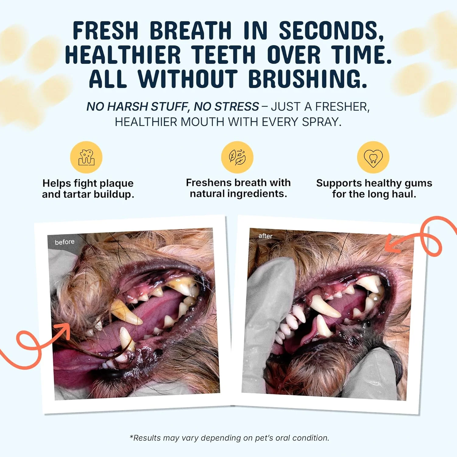 اسپری دندان حیوانات خانگی پریمیوم (بزرگ - 236 میلی لیتر): از بین برنده بوی بد دهان سگ و گربه! به طور طبیعی با پلاک، جرم و بیماری لثه مبارزه می کند بدون نیاز به مسواک زدن! افزودن به آب! کمک کننده گوارش!