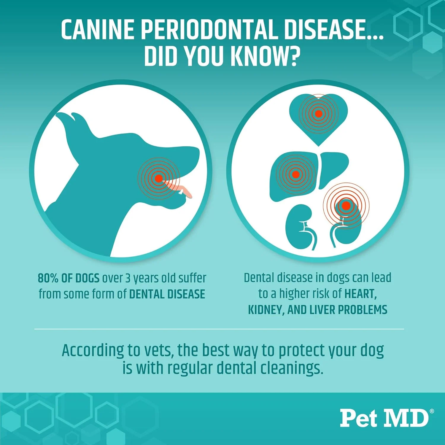 دستمال مرطوب دندان سگ پت ام دی - از بین برنده جرم و پلاک دندان - رایحه سیب و نعناع تازه برای رفع بوی بد دهان سگ - 100 عدد