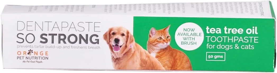 خمیر دندان روغن درخت چای بسیار قوی مراقبت از دندان به همراه برس برای سگ و گربه 50 گرم