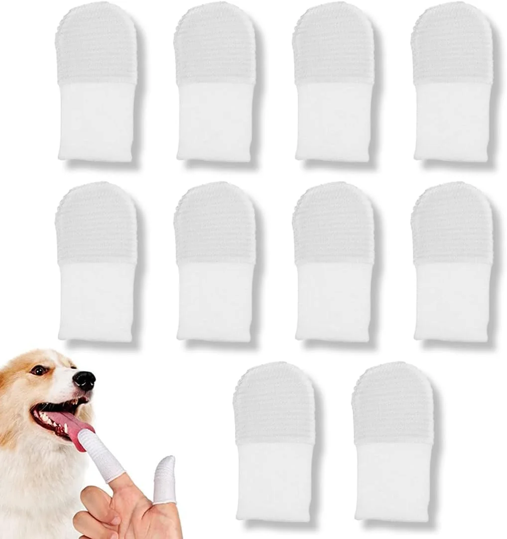 ۱۰ عدد مسواک انگشتی سگ، مسواک انگشتی قابل استفاده مجدد، تمیز کننده دندان سگ و گربه، ضد پلاک برای بهداشت دهان و دندان و تنفس تازه