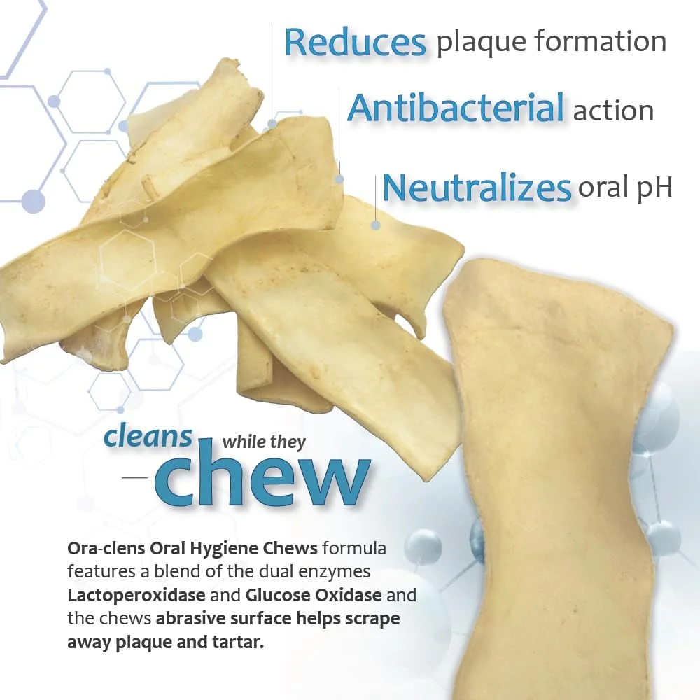 تشویقی بهداشت دهان و دندان برای سگ های خیلی بزرگ - خوراکی های دندانی آنزیمی برای مراقبت روزانه از دهان و دندان، تمیز کننده دندان ها و خوشبو کننده نفس، کاهش پلاک، باکتری و جرم بدون مسواک زدن - 15 عدد تشویقی