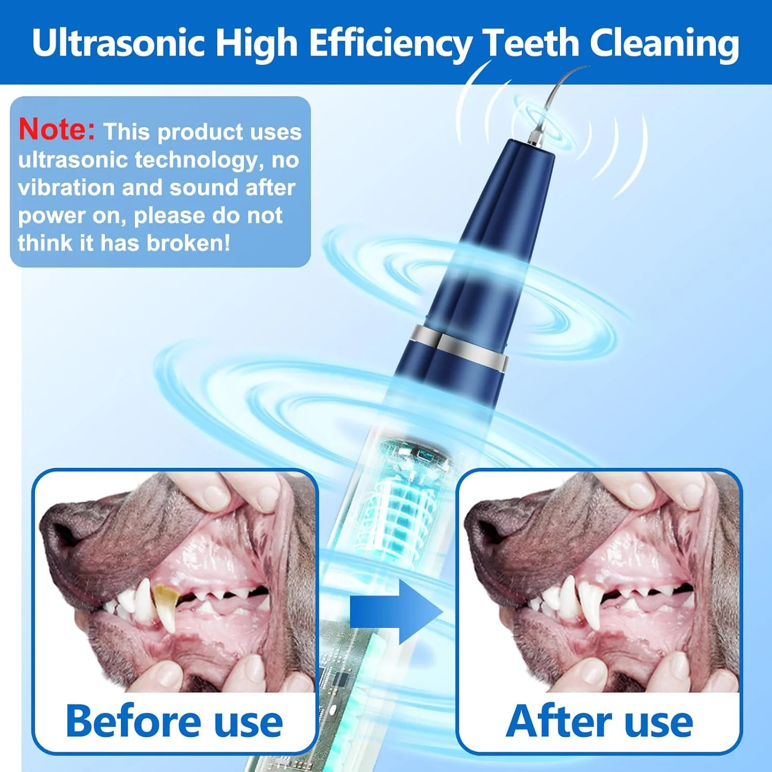 مسواک فراصوتی سگ Ni-SHEN (آبی)