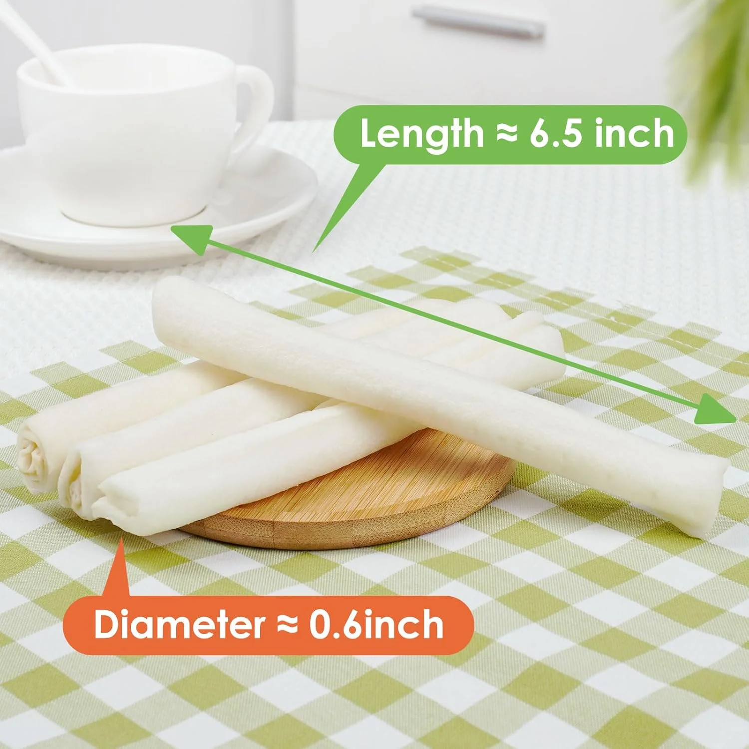 استخوان های جویدنی سگ MON2SUN، طعم طبیعی، مناسب برای توله سگ و سگ های کوچک، سایز ۶.۵ اینچ